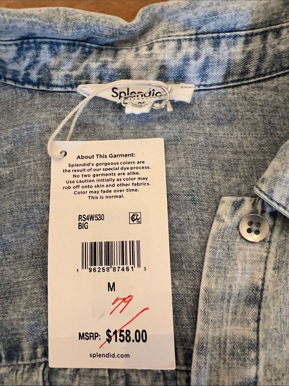 Splendid Acid-Wash Light Blue Denim Button-Front Jacket - Picture 3 of 5
